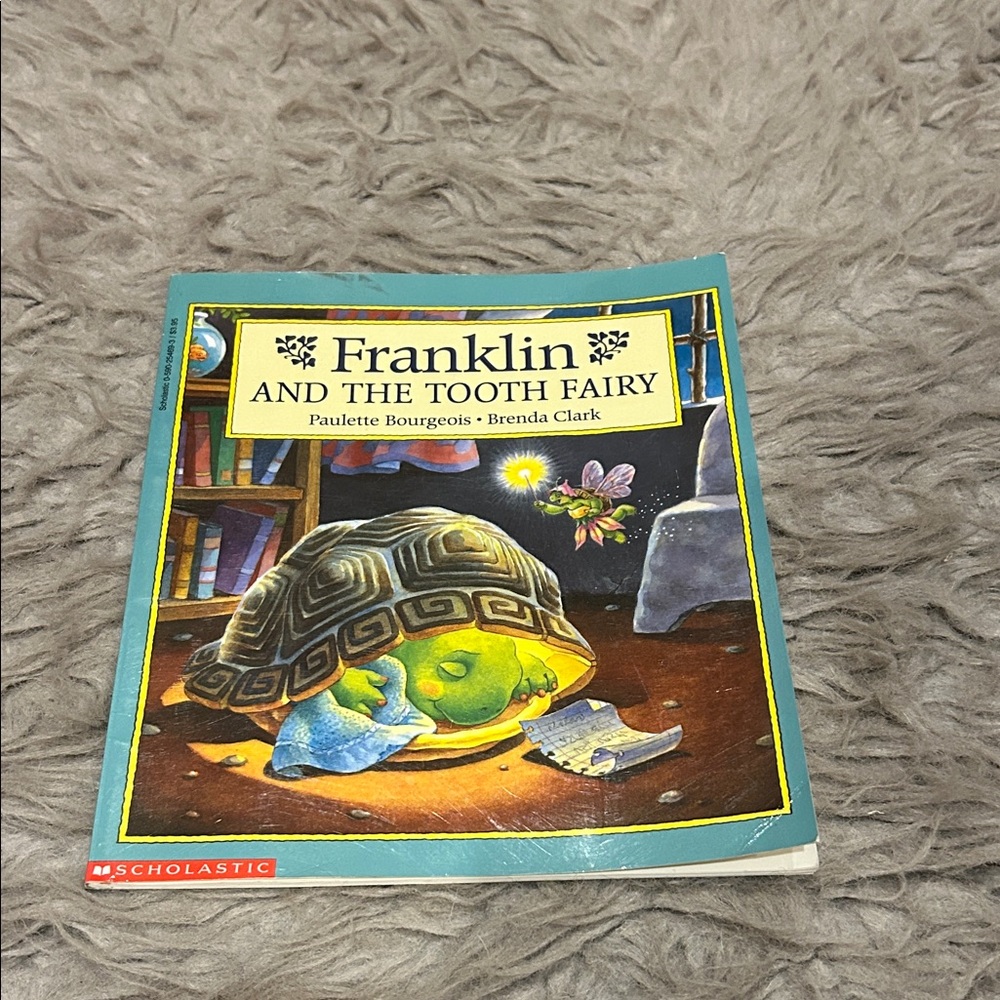 Scholastic Franklin' And The Tooth Fairy Vintage Book Green and Blue